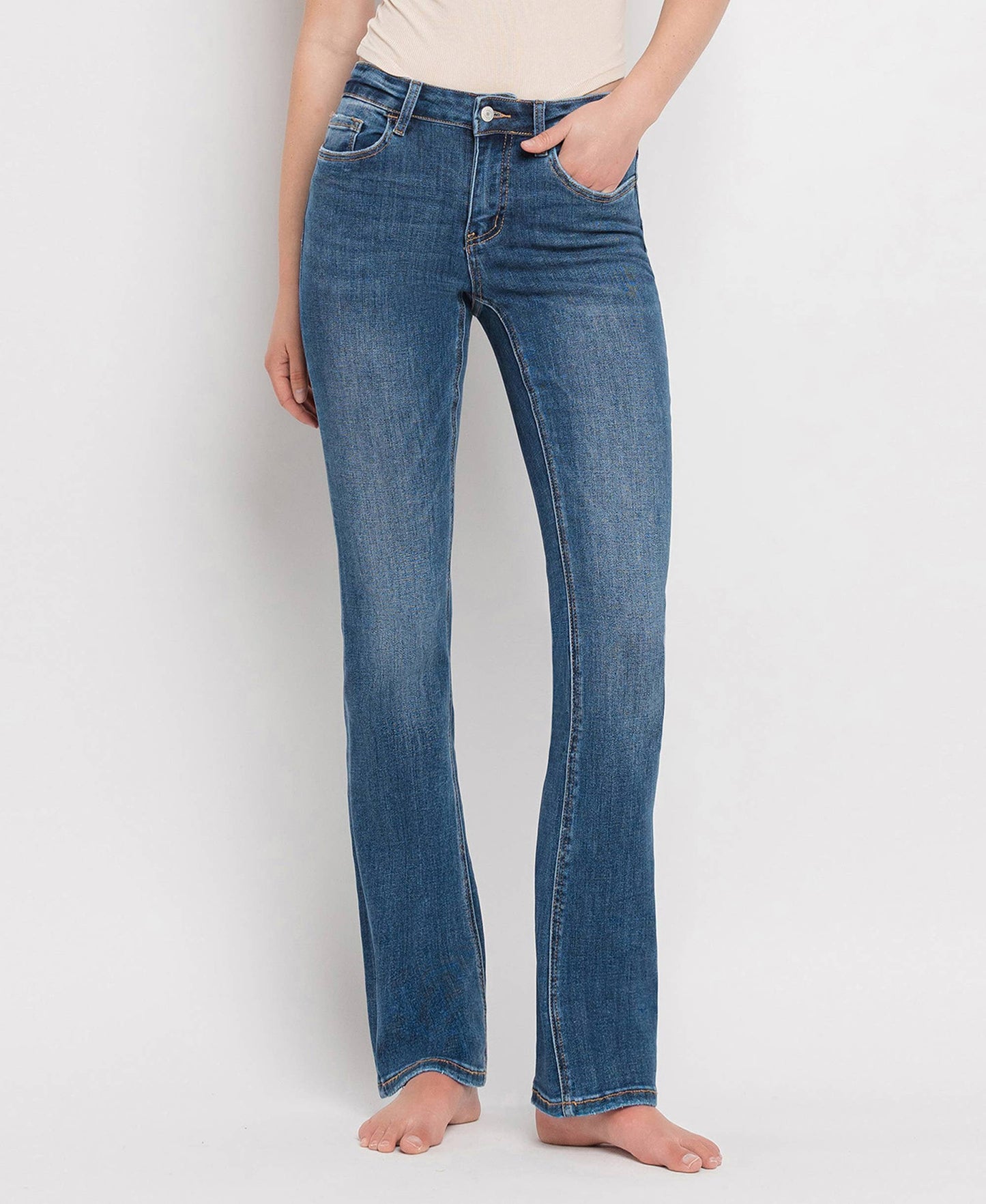 MID RISE BOOTCUT JEANS