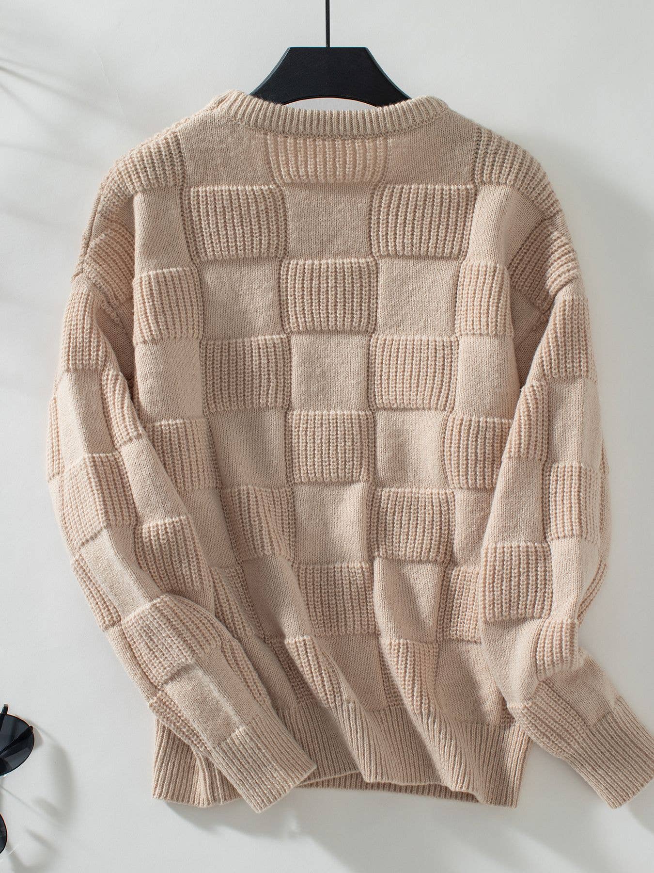 Checked Crewneck Sweater