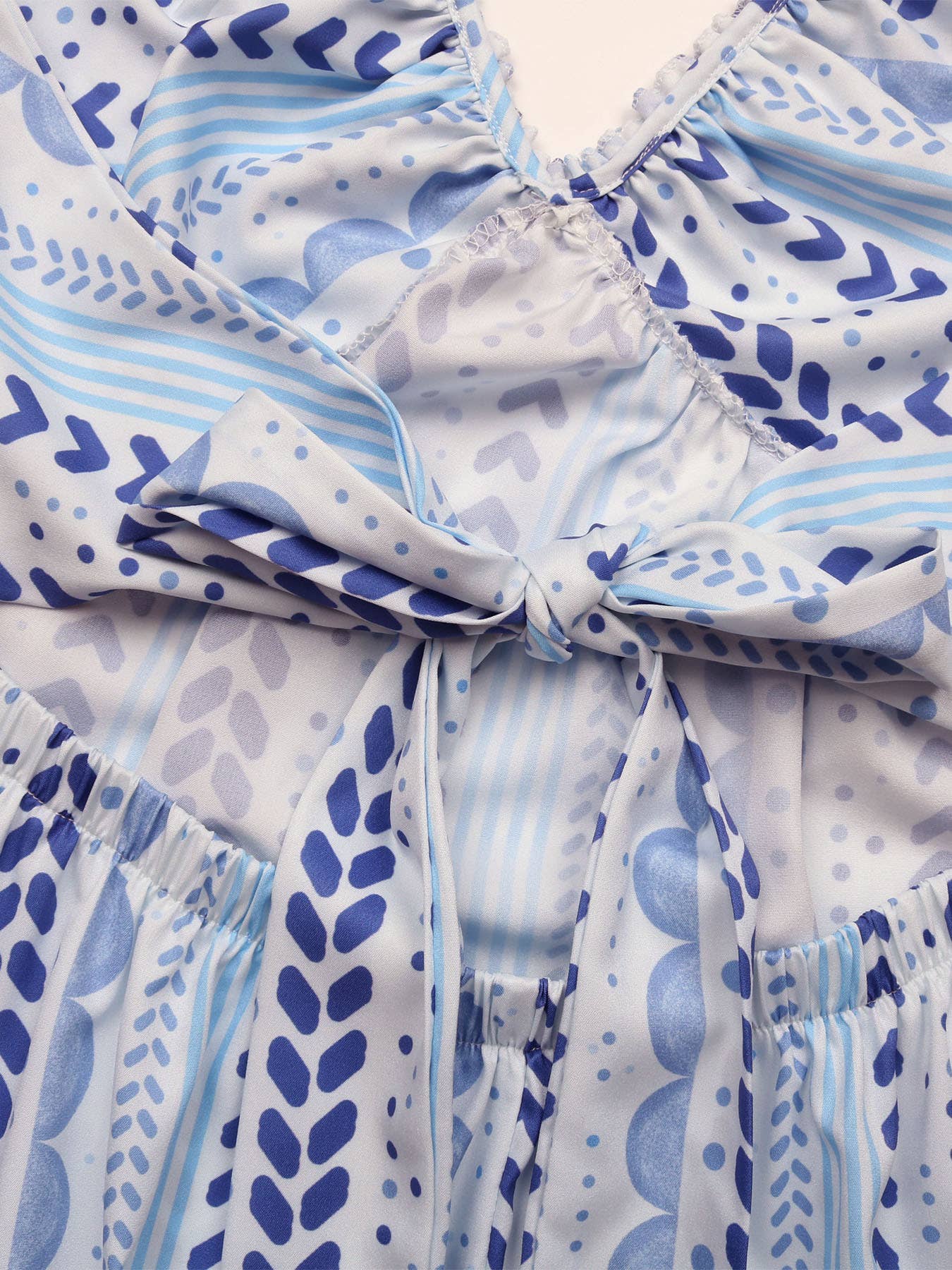 Backless Strappy V-Neck Slip Print Dress