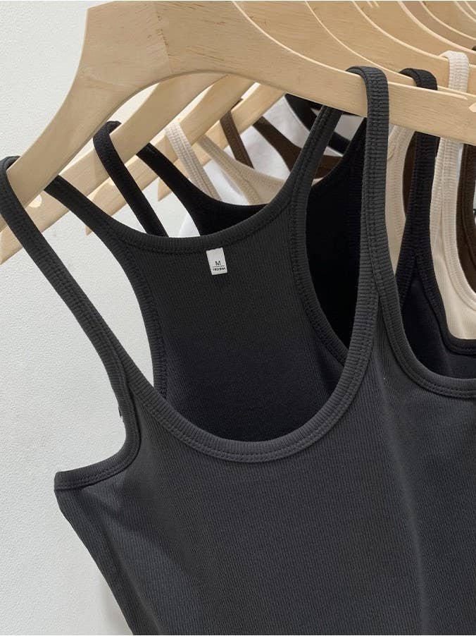 Ribbed Fit Racerback Tank Top