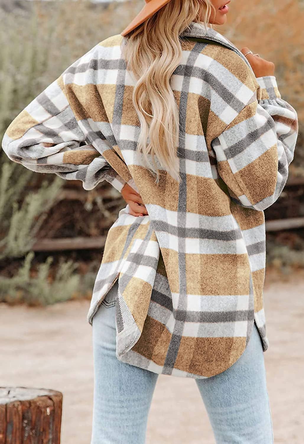 Vintage Flannel Lapel Button Jacket