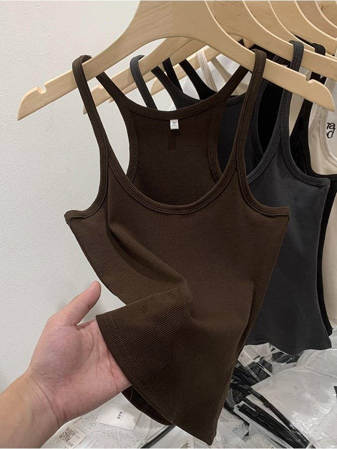 Ribbed Fit Racerback Tank Top
