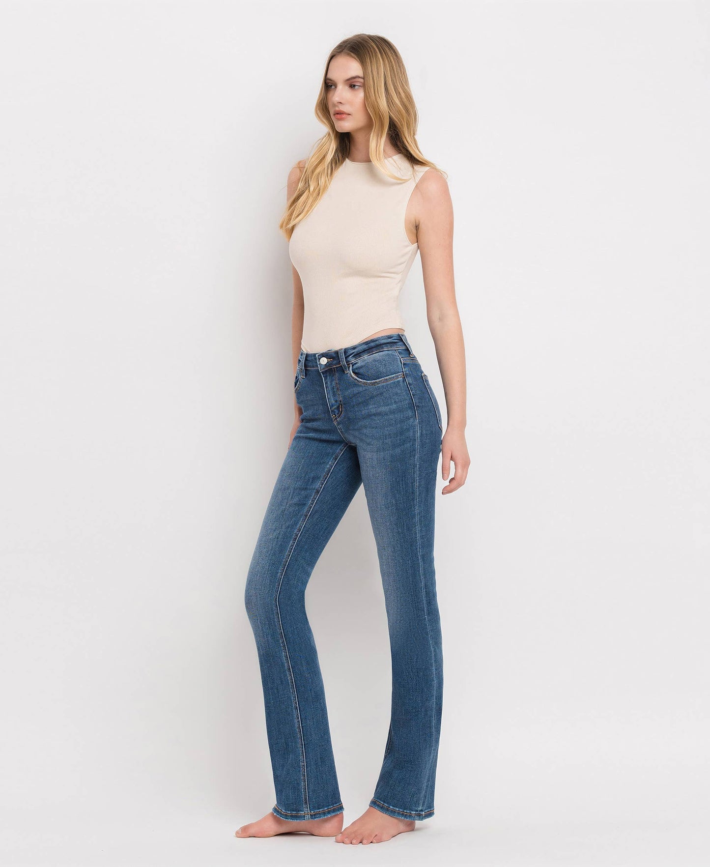 MID RISE BOOTCUT JEANS
