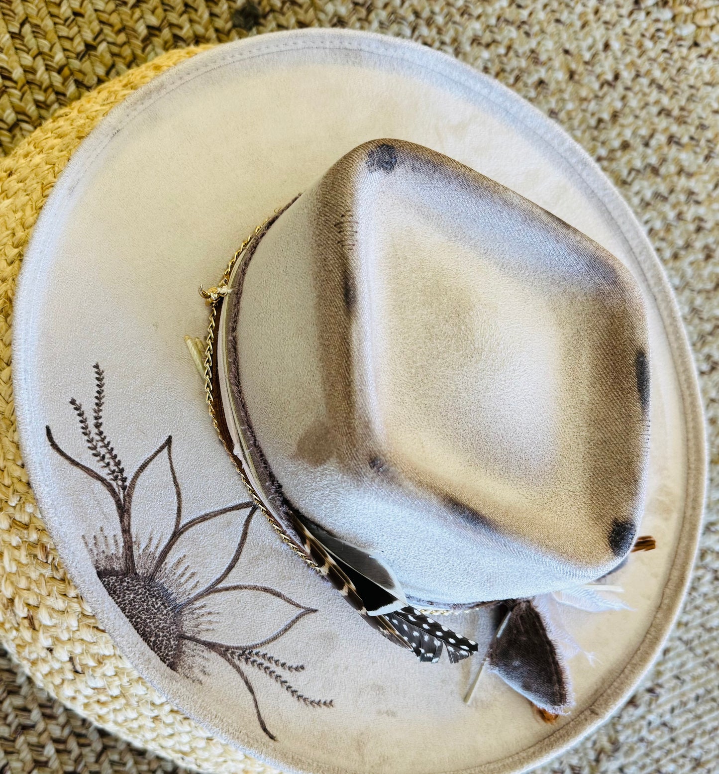 Tan Sunflower Custom Hat