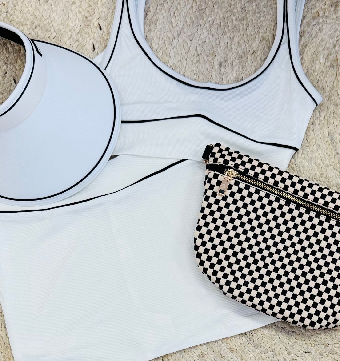 Crop Top Tank Top Skirt Set