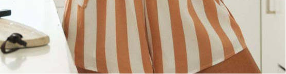 Summer orange classic stripe shorts