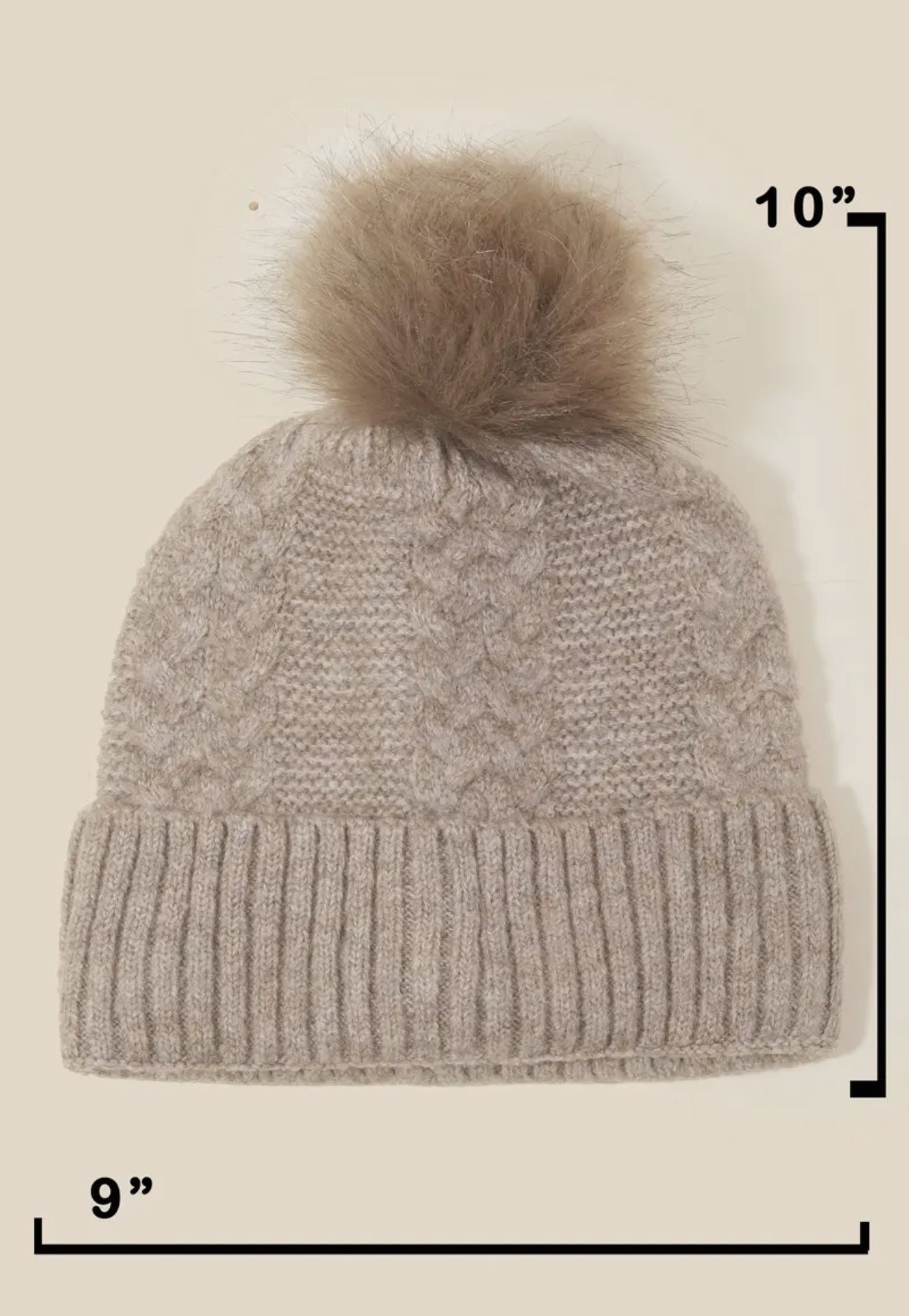 Crochet Knit Pompom Beanie