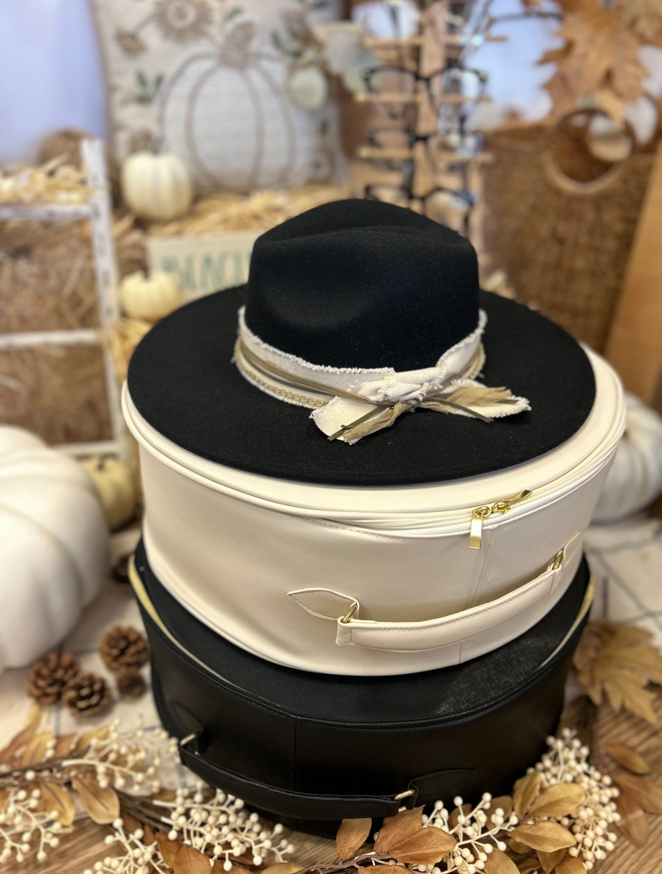 Custom Flat Brim Hat - Green & Beige