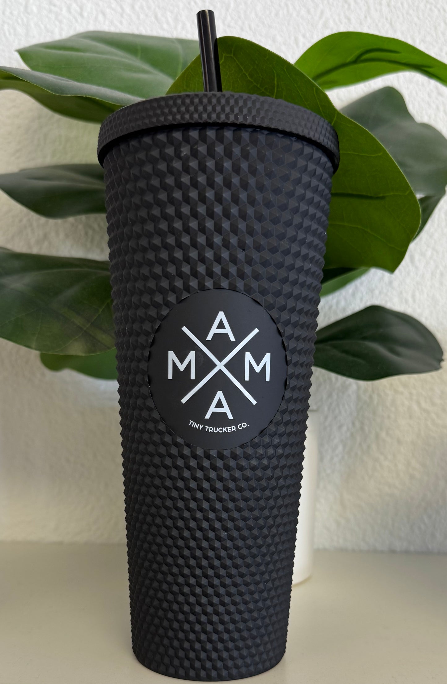 MAMA X 20oz Studded Plastic Tumbler Matte Black