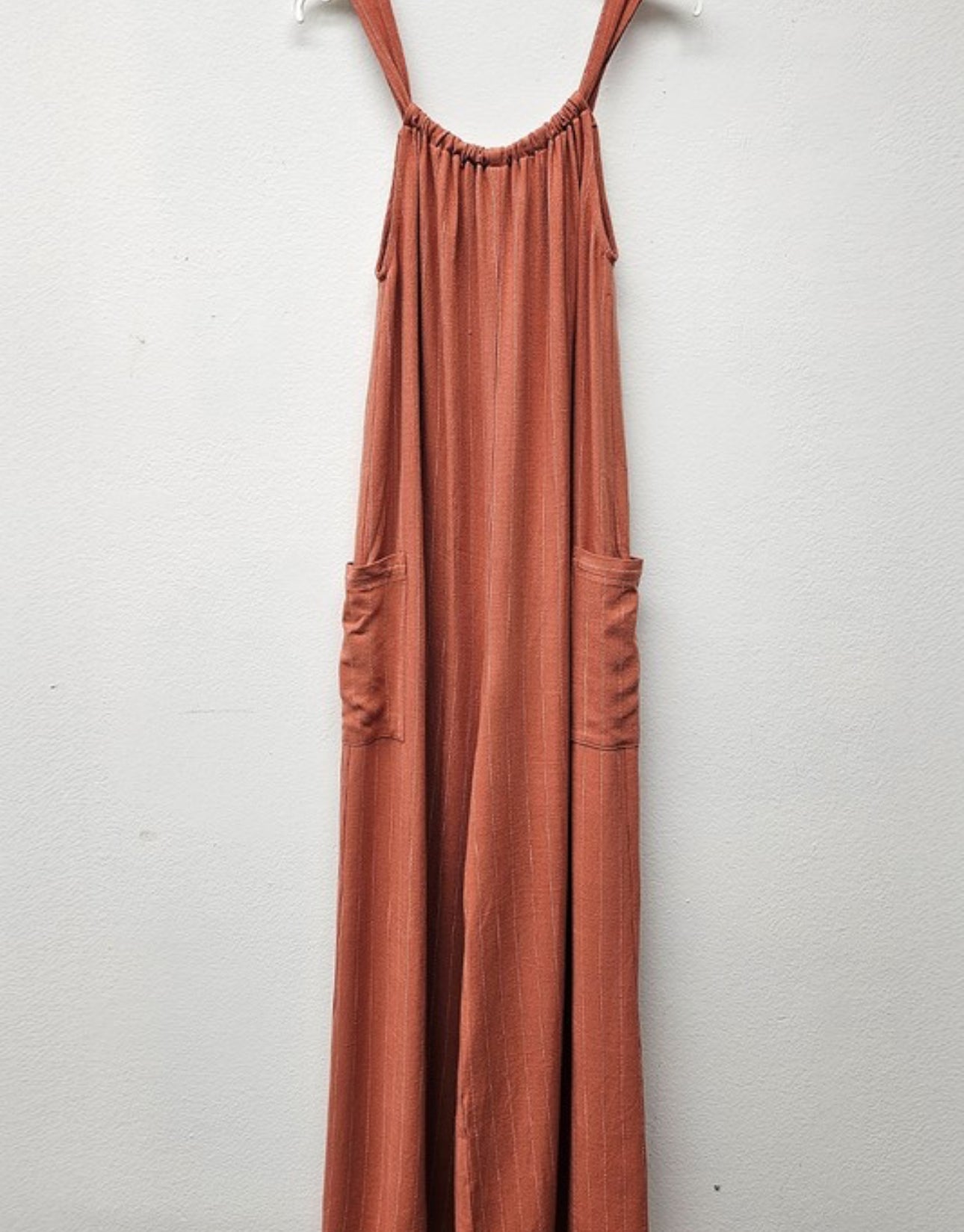 Striped Linen Wide Leg Jumpsuit