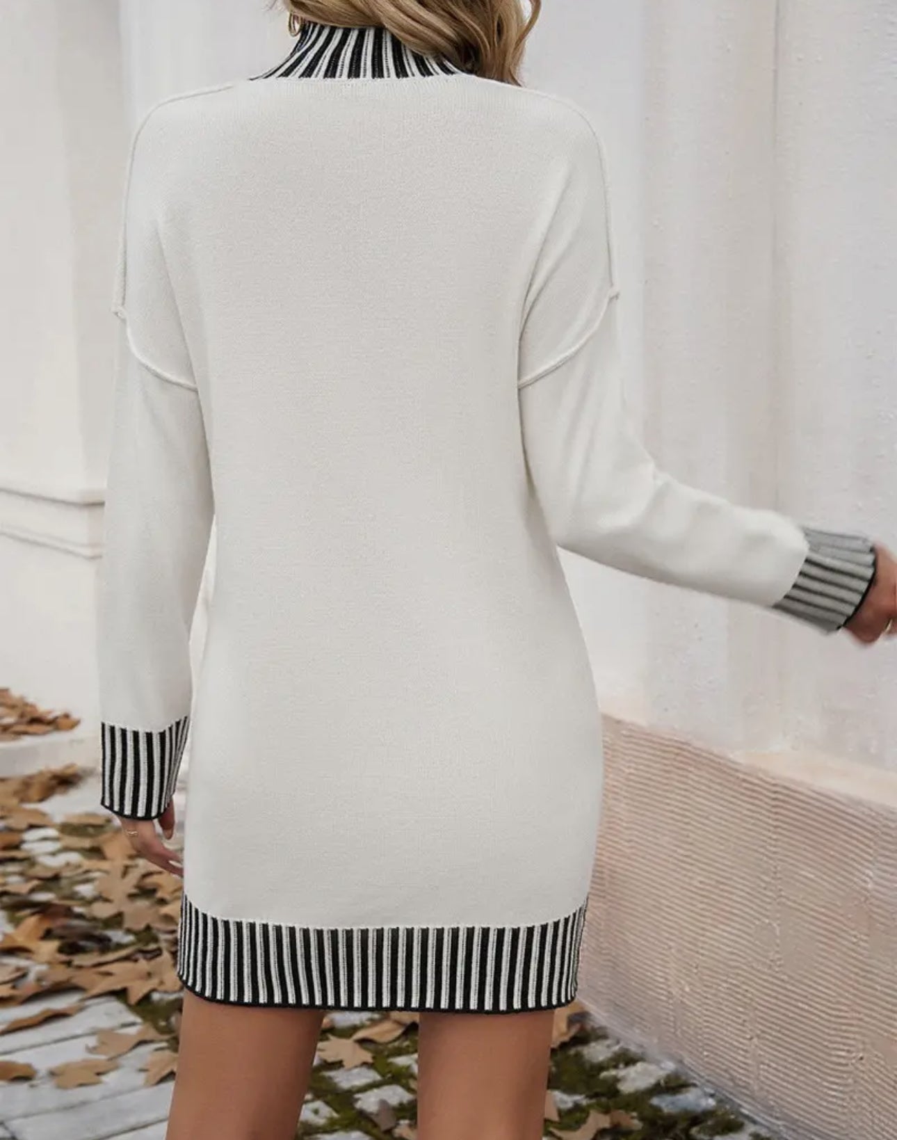 Elegant Long Sleeved Knit Sweater Dress