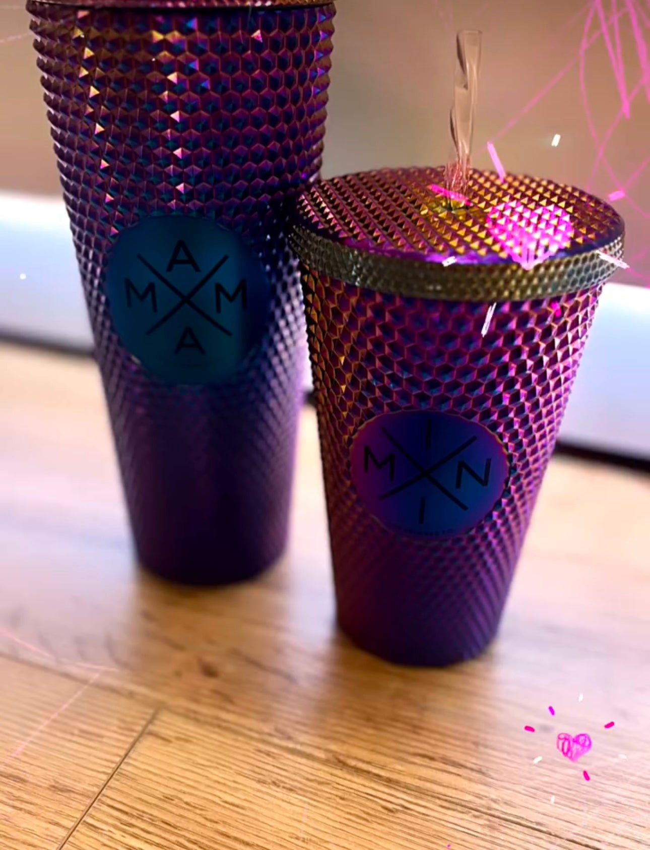 Mini X Studded Plastic Tumbler - Mermaid