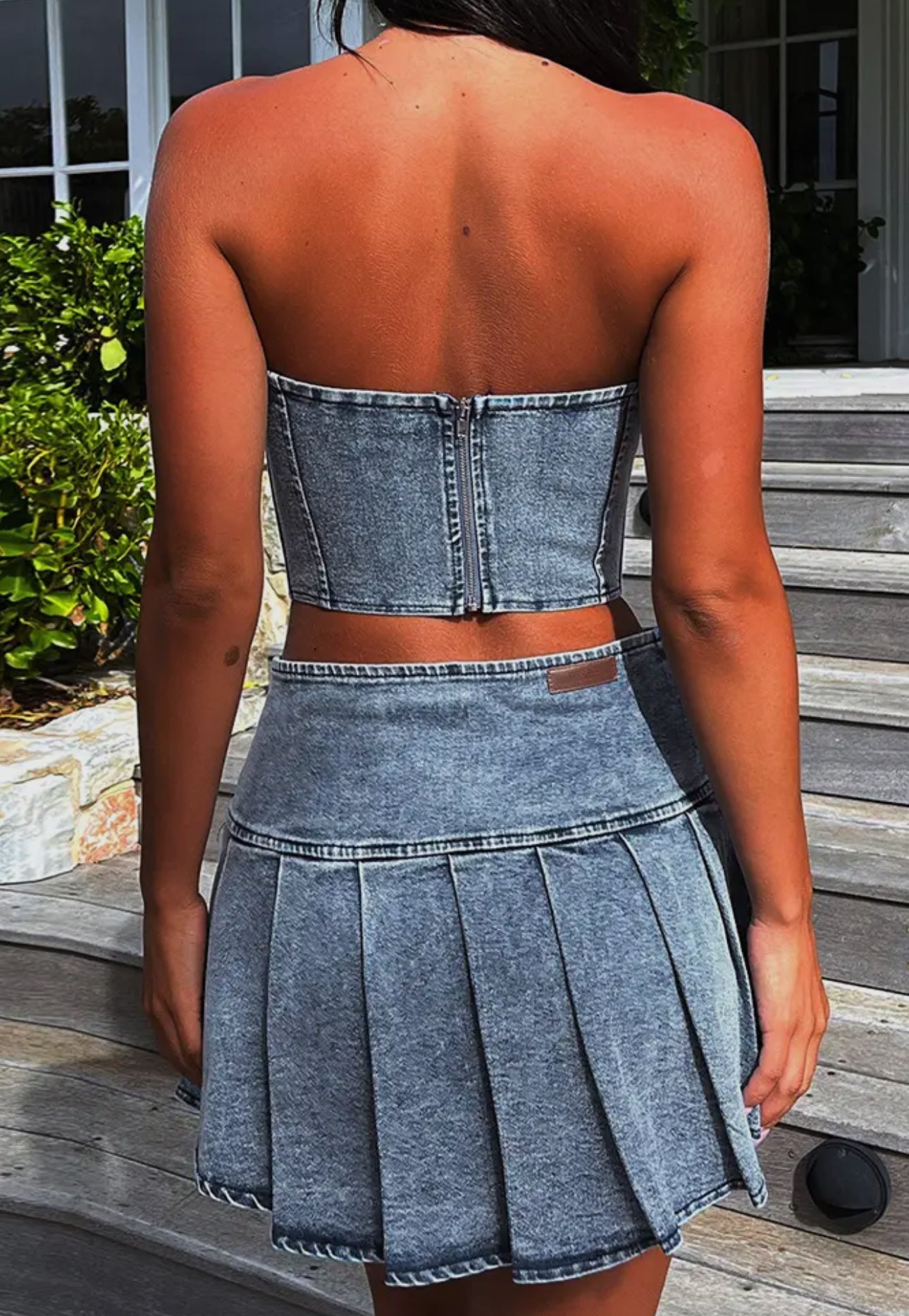 Blue Denim Corset Top