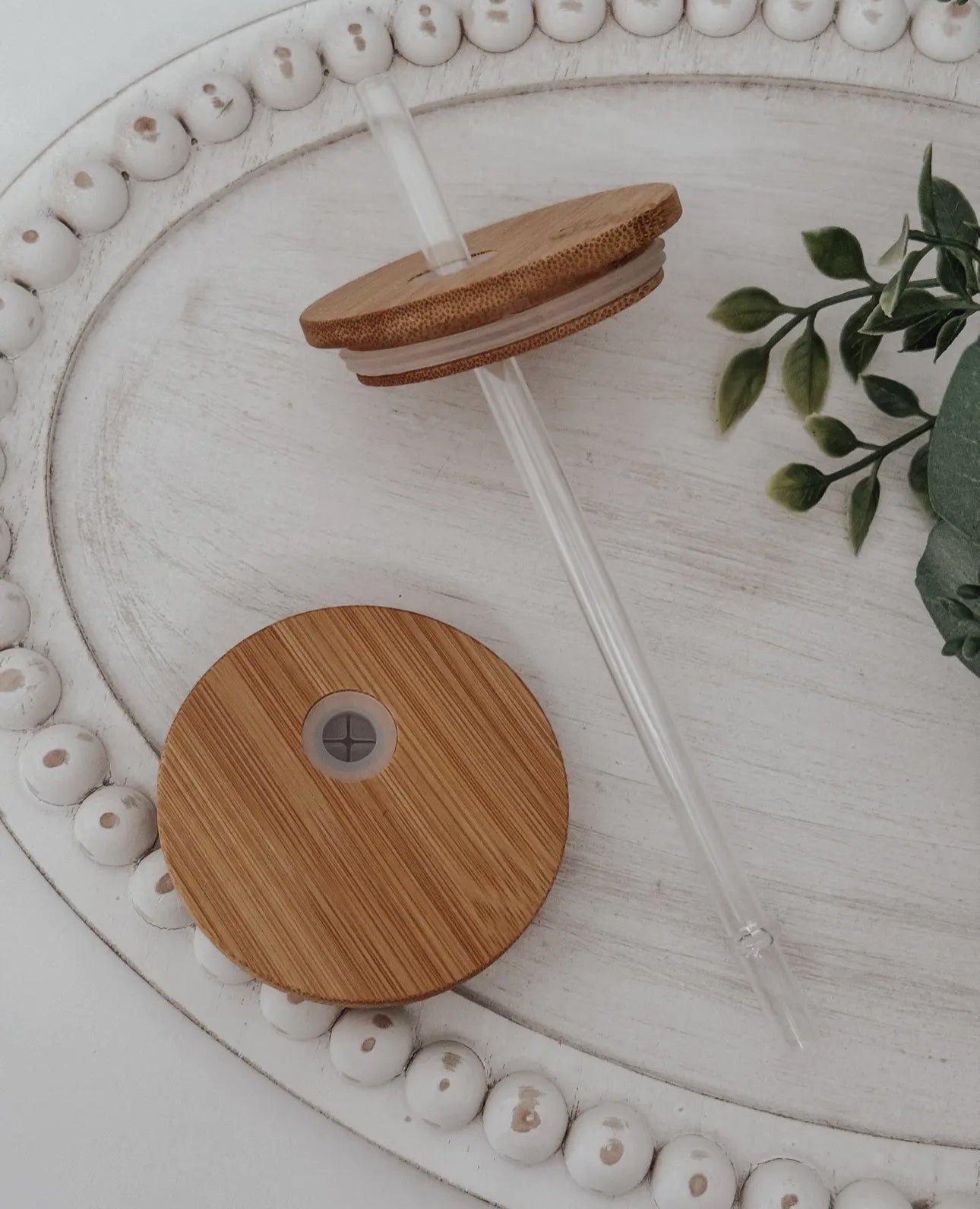 Mama 16oz Glass Cup With Bamboo Lid