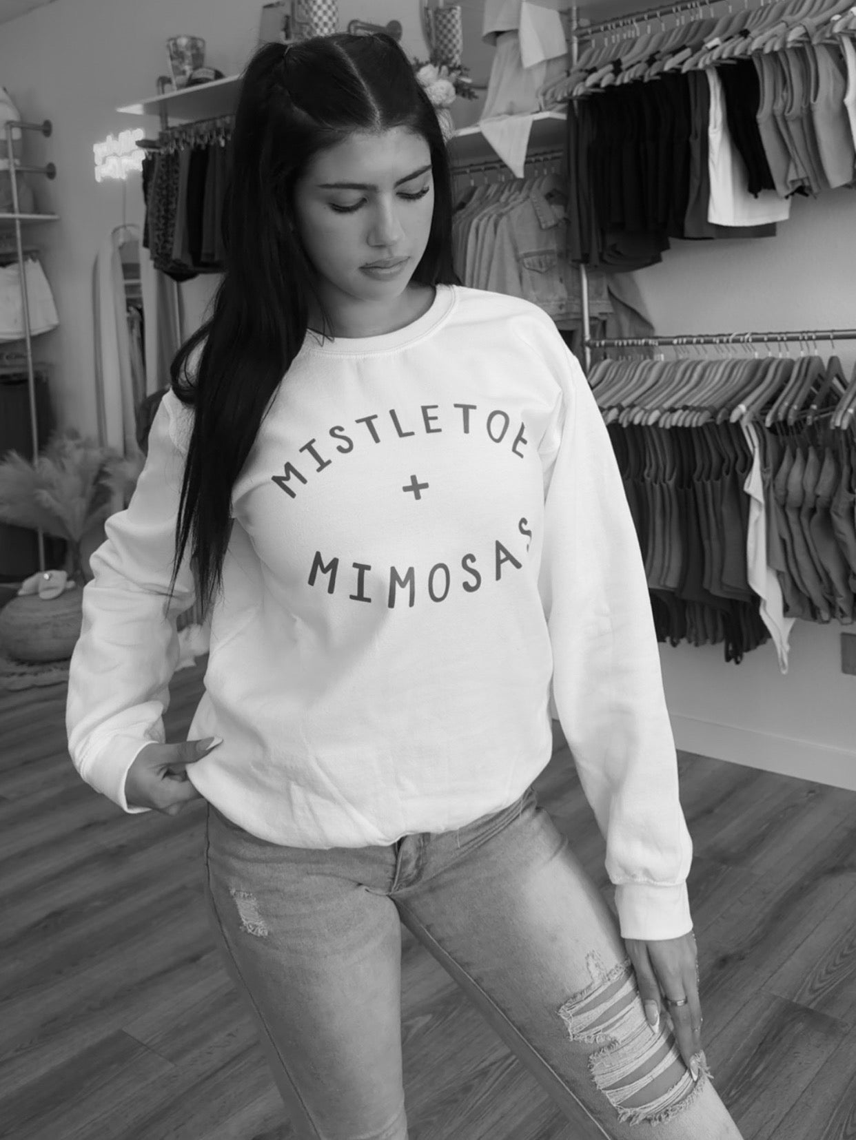 Mistletoe and Mimosas -Christmas Sweatshirt