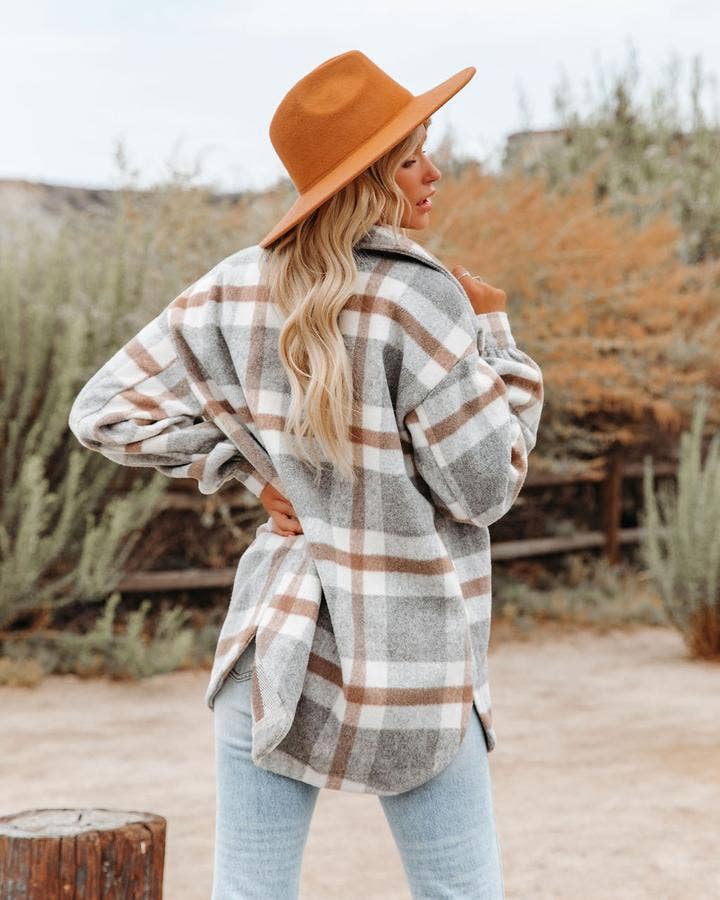 Vintage Flannel Lapel Button Jacket