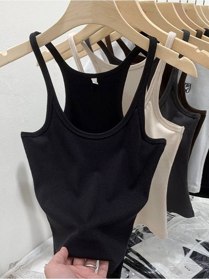 Ribbed Fit Racerback Tank Top