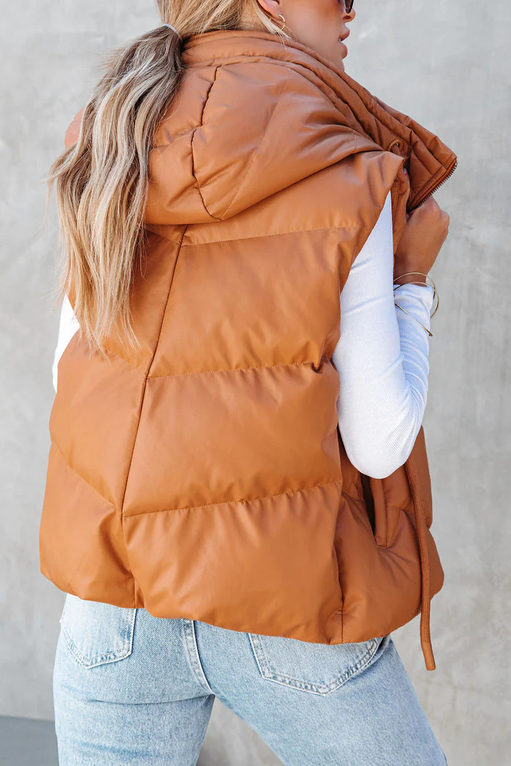 Hooded Puffer Double Slip Pocket Waistcoat