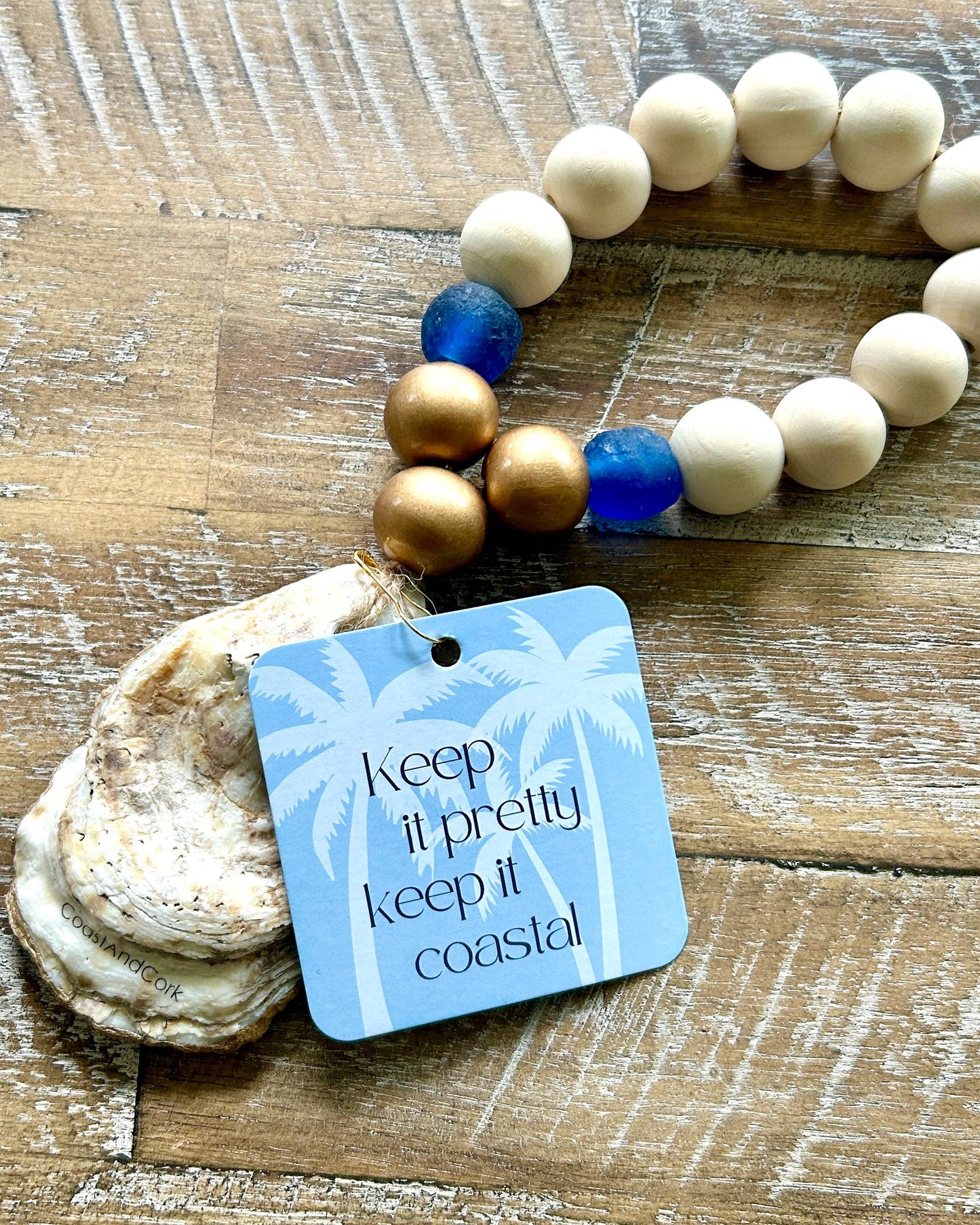 Saltwater & Wine Make Everything Fine - Beaded Bottle Charm