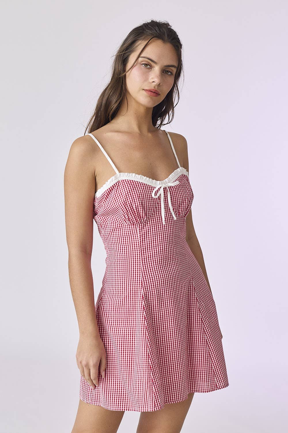 Gingham Tie Front Mini Dress