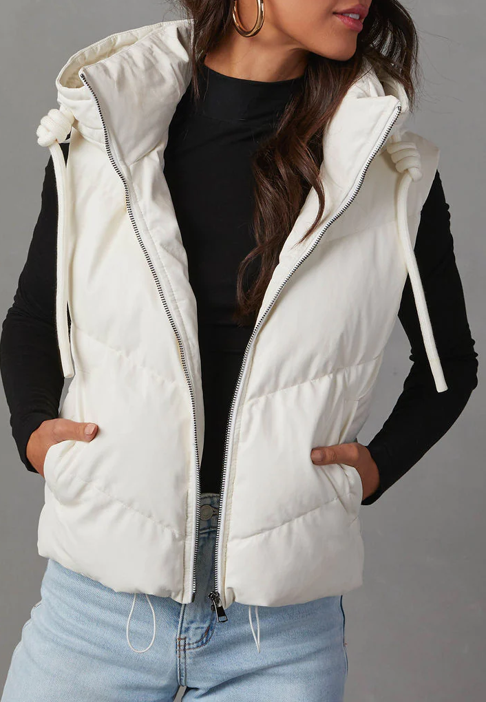 Hooded Puffer Double Slip Pocket Waistcoat