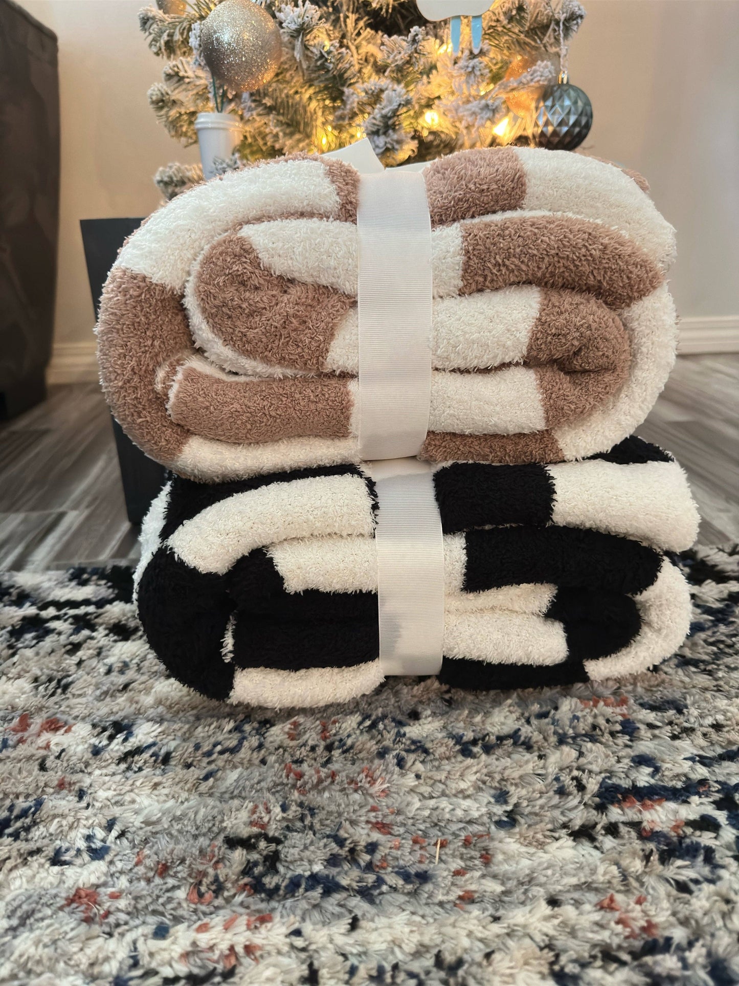 Mama X Checkered Blanket