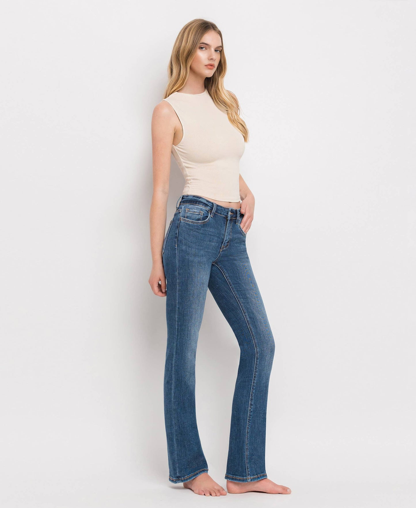 MID RISE BOOTCUT JEANS