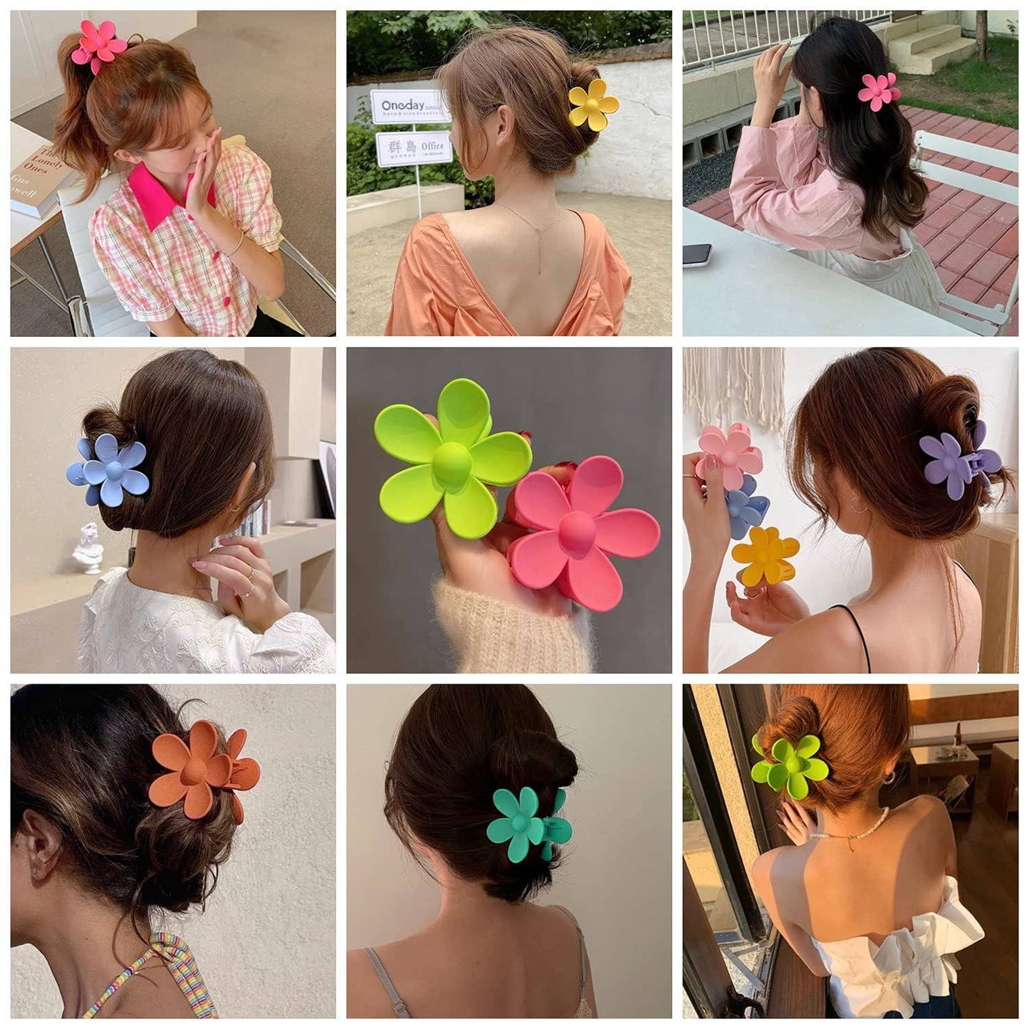 Matte Floral Hair Claw Clip