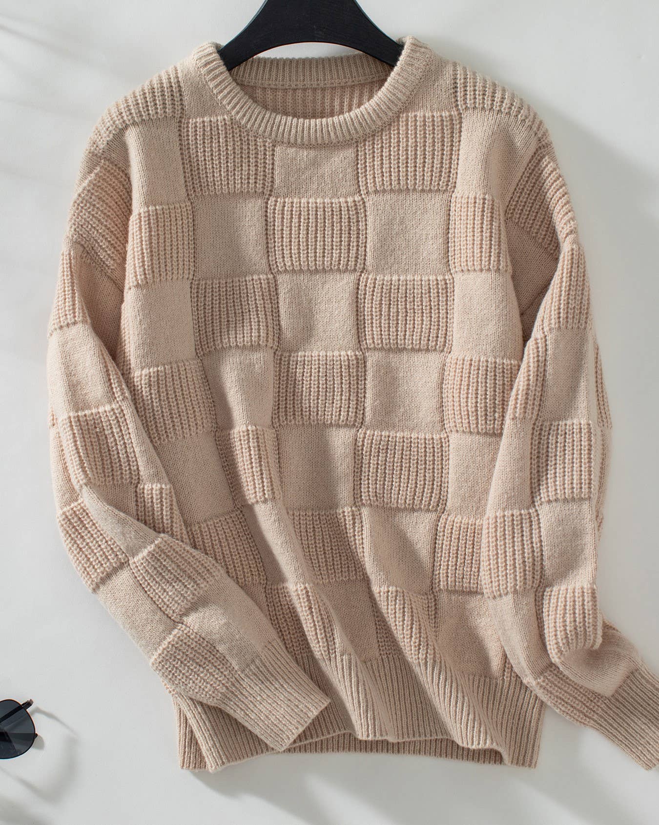 Checked Crewneck Sweater