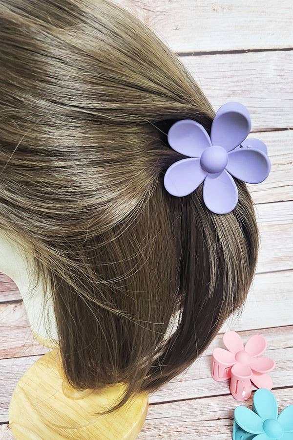Matte Color Daisy Flower Hair Claw Clip