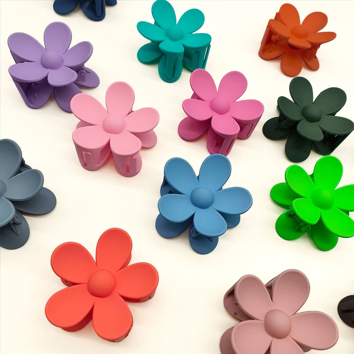 Matte Floral Hair Claw Clip
