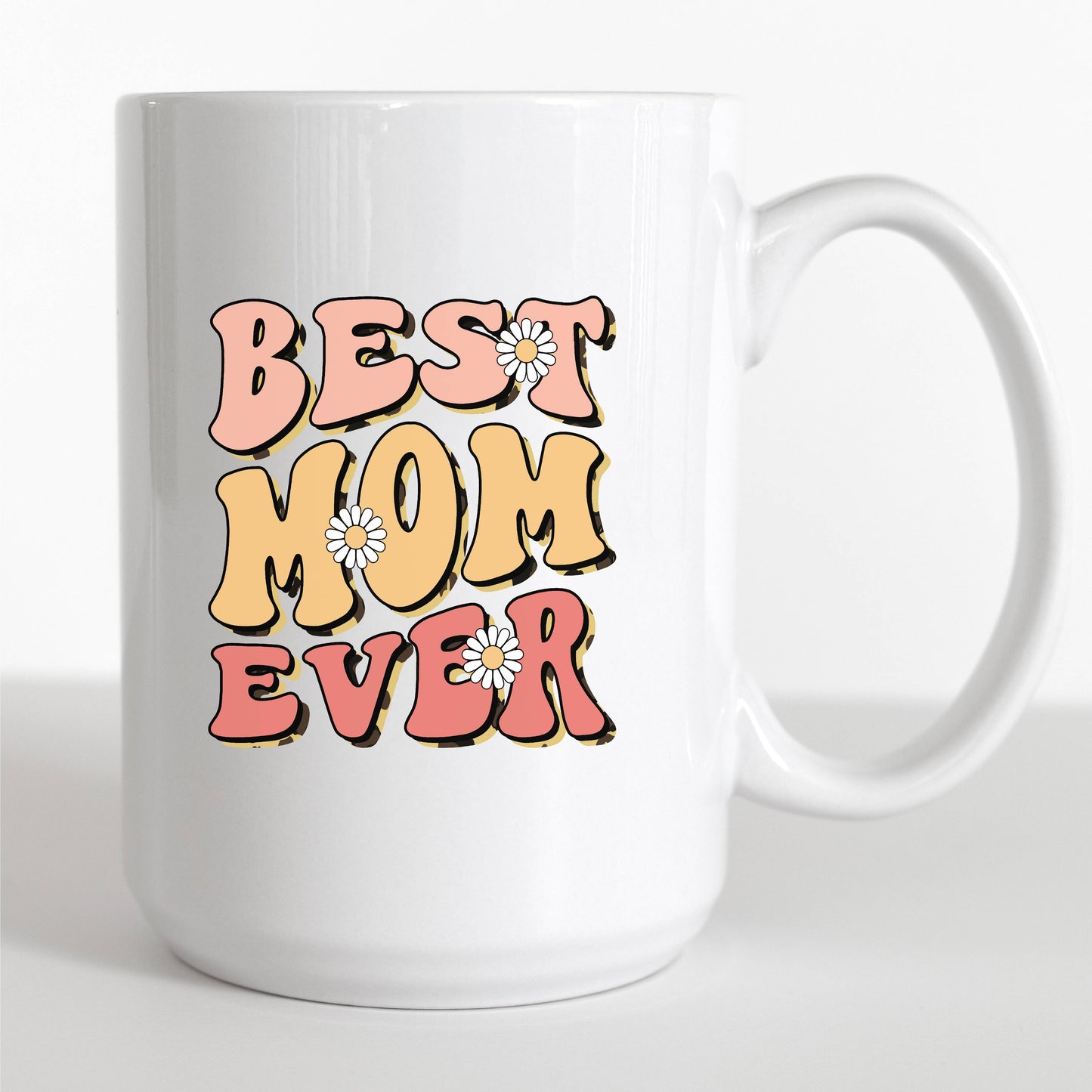 15oz Best Mom Ever Retro Daisy Coffee Mug