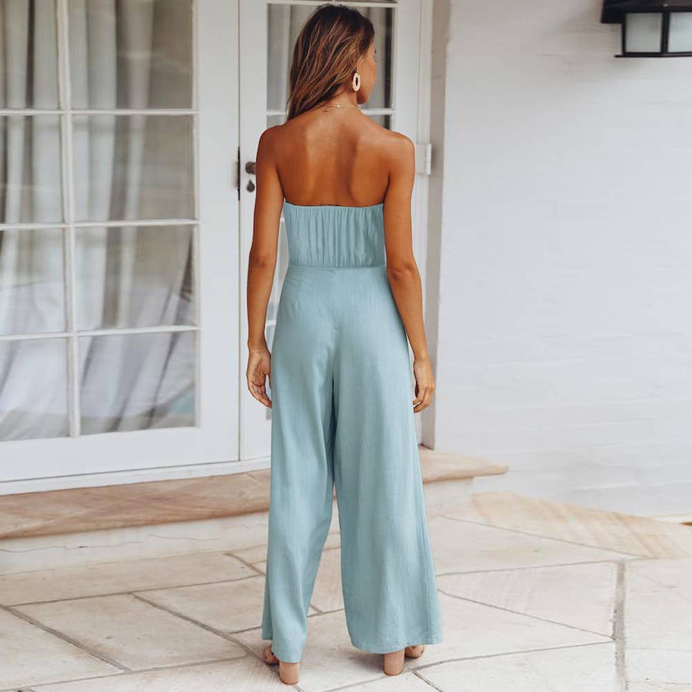 Strapless Straight-leg jumpsuit