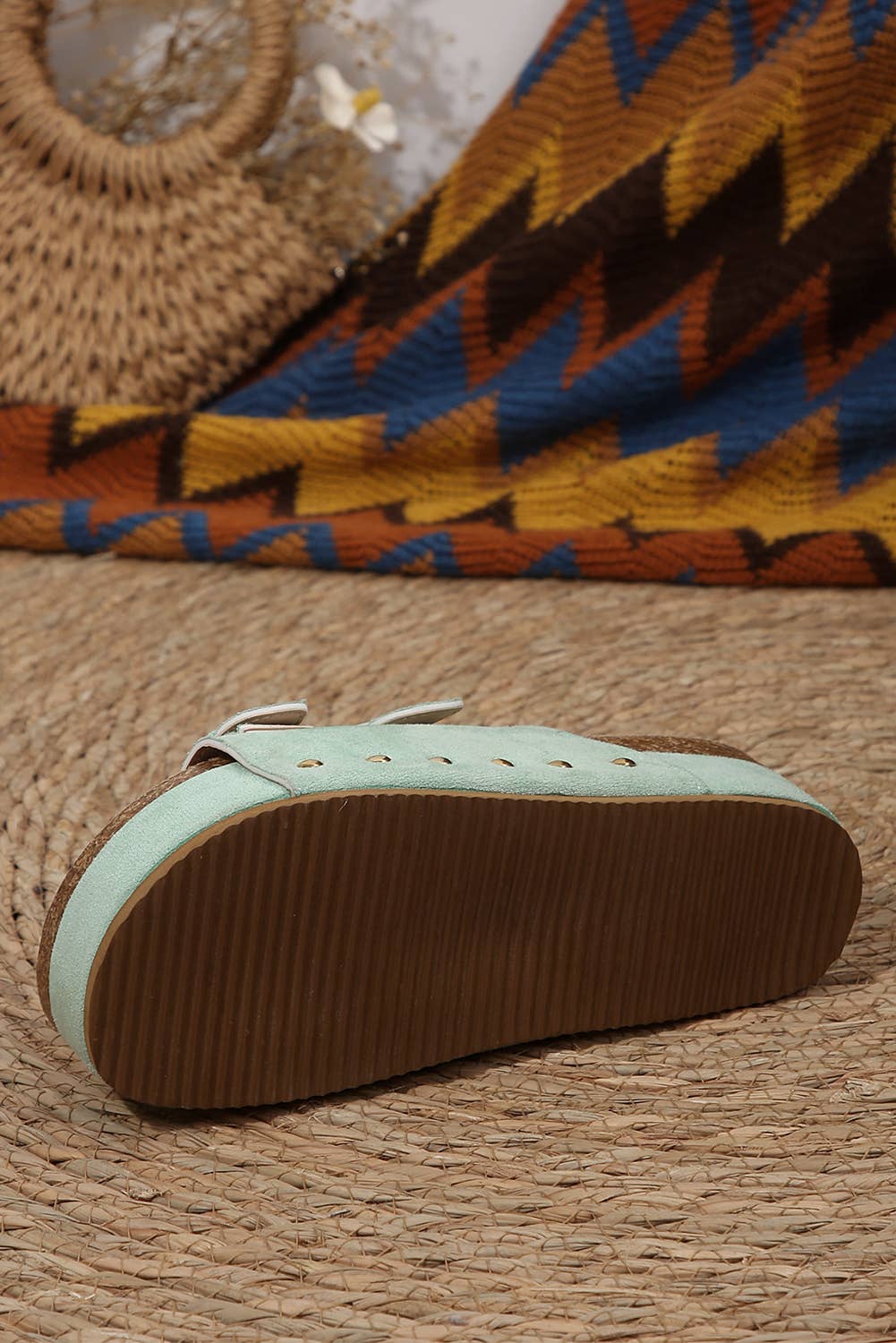 Suede Buckle Decor Footbed Sandal Slippers (PRE🤍ORDER)