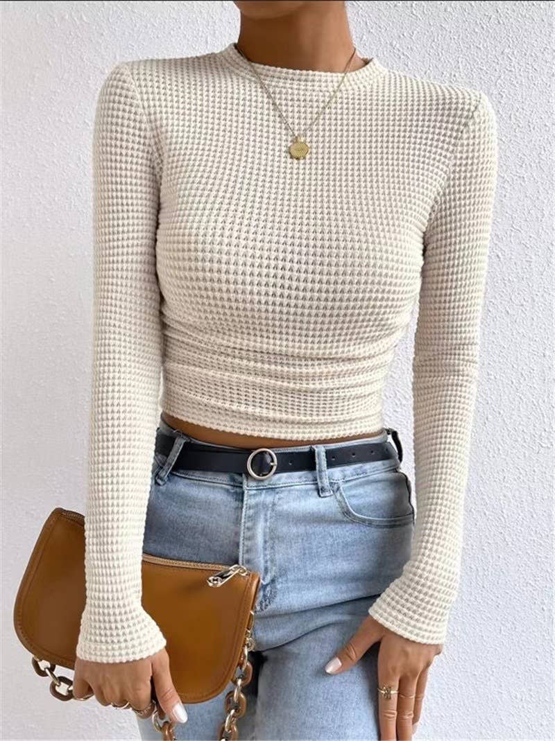 Waffle Fitted long Sleeve Top