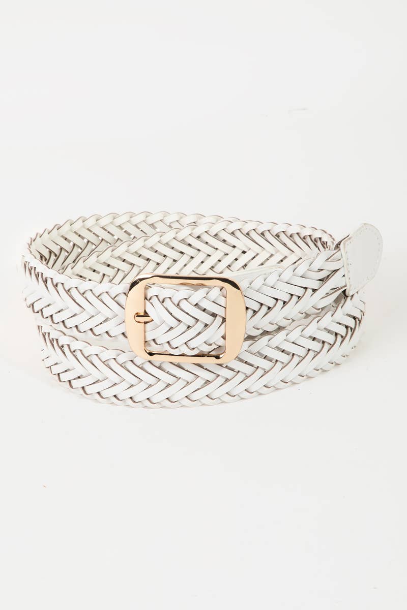 Faux Leather Braided Belt