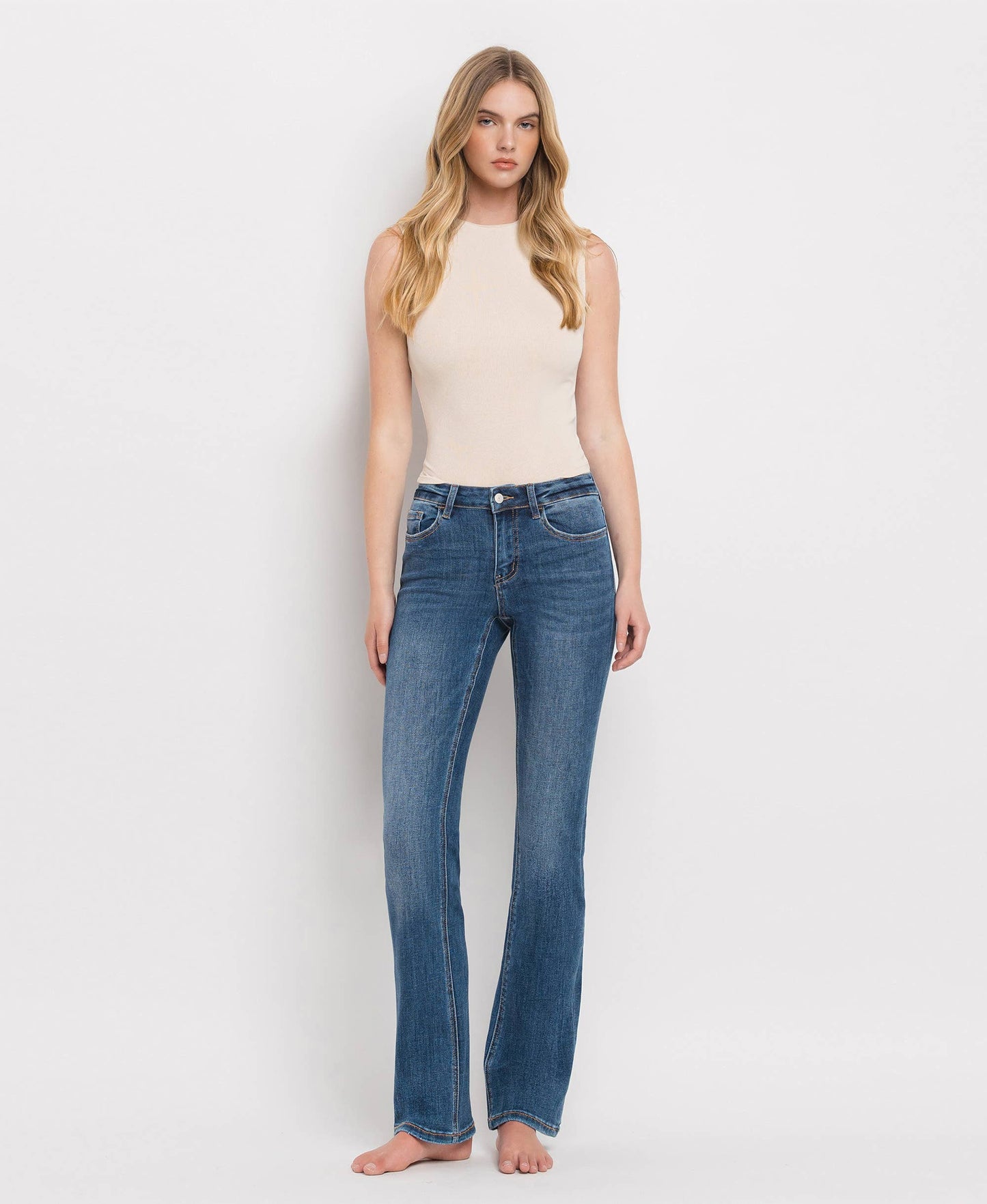 MID RISE BOOTCUT JEANS