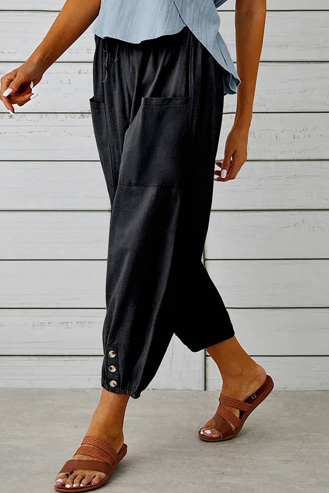 Elastic Waist Beach Pants