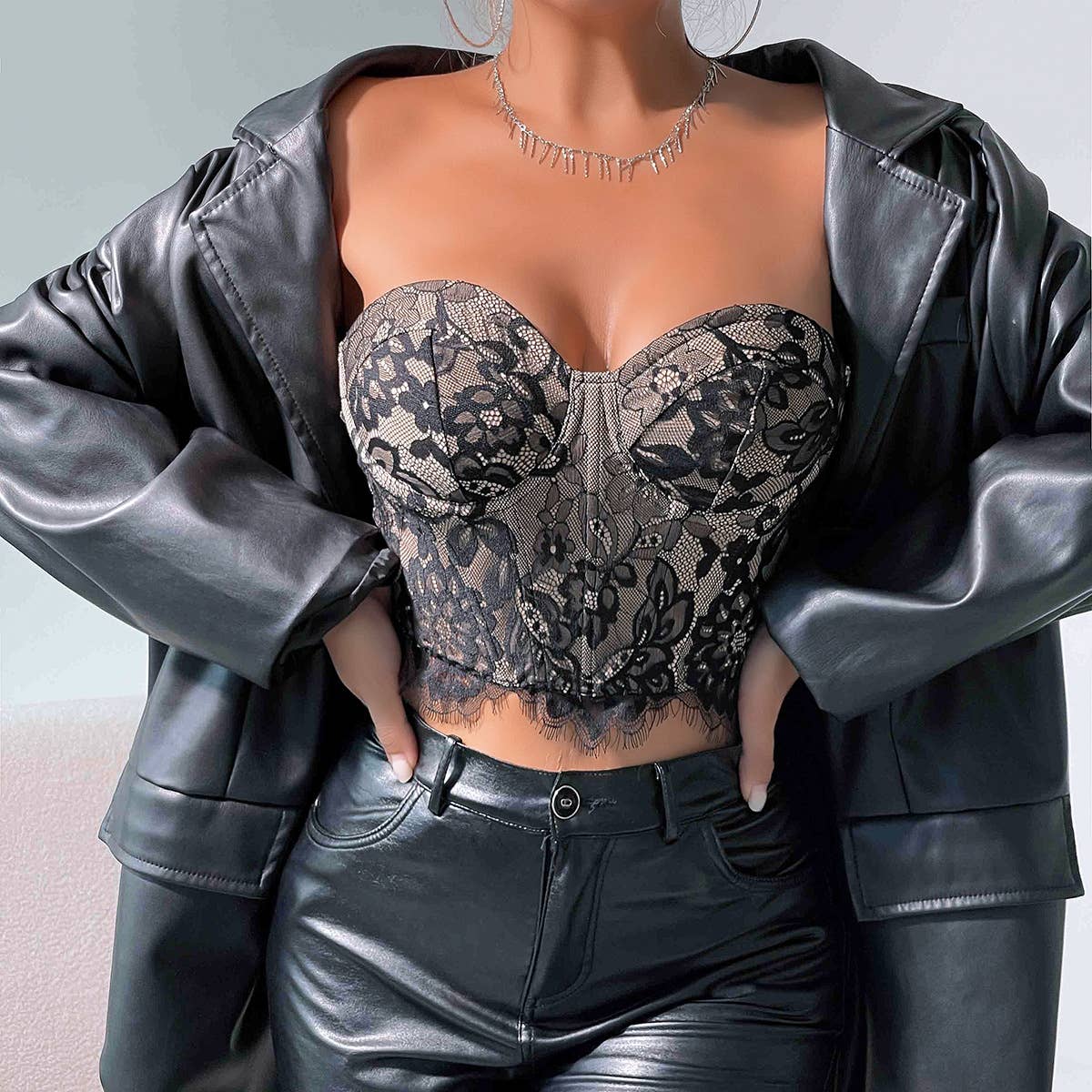 Lace Flower Bandeau Vest