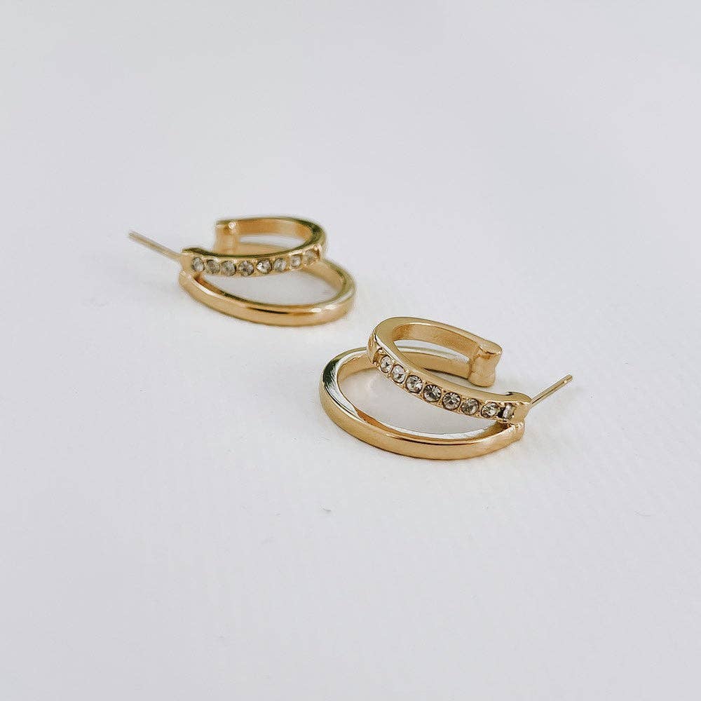 Stole The Show Crystal Double Hoop Earring