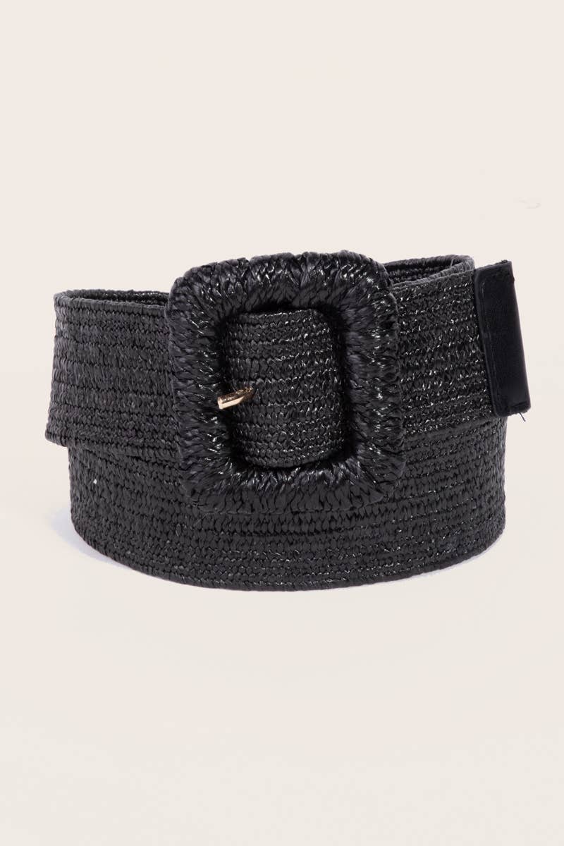 Braided Square Buckle Elastic Belt