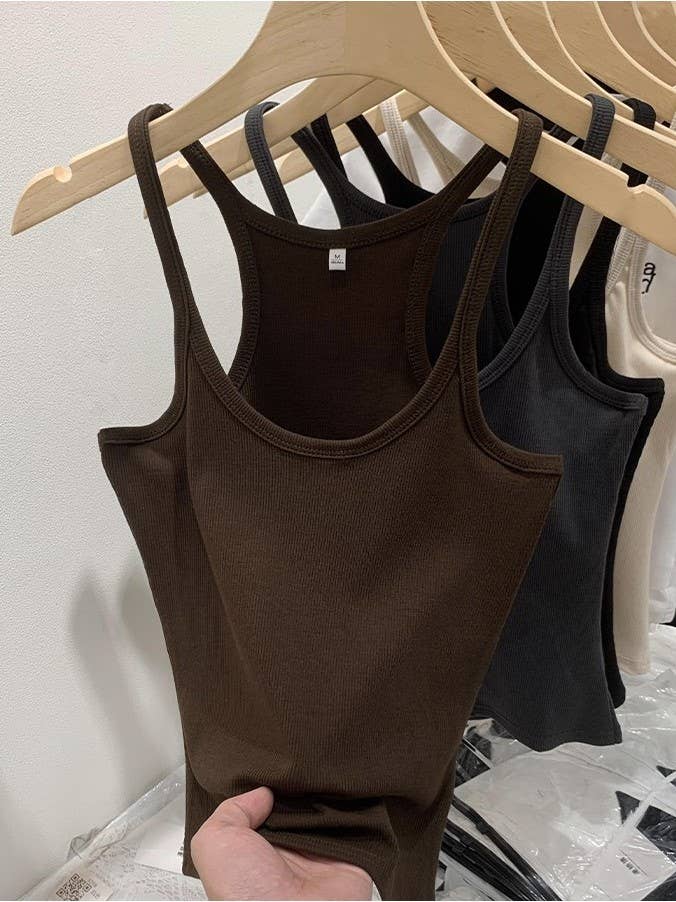 Ribbed Fit Racerback Tank Top