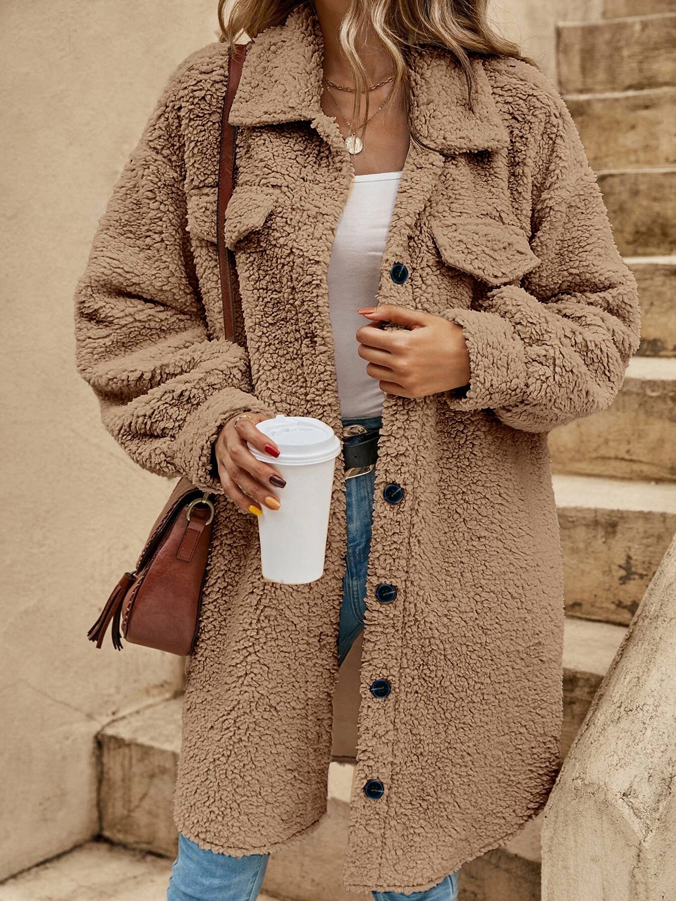 Button Up Sherpa Jacket