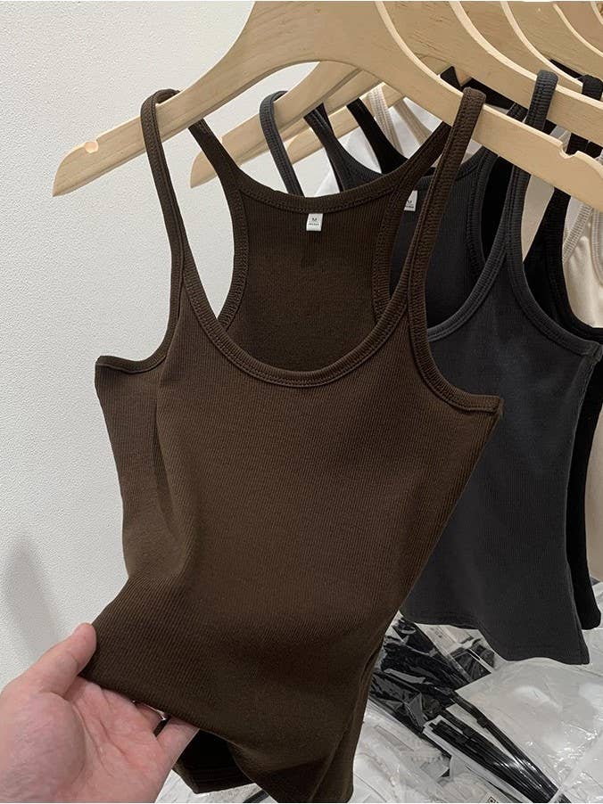 Ribbed Fit Racerback Tank Top