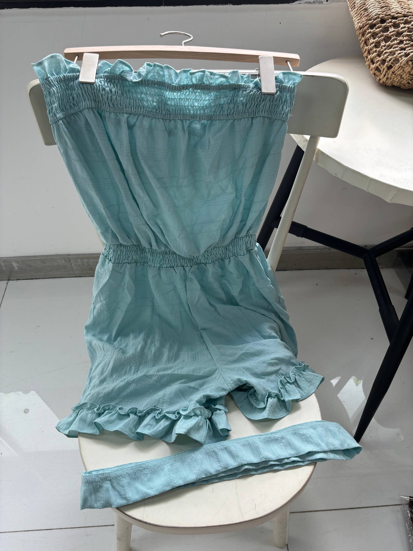 Off shoulder jumpsuits lace up waist