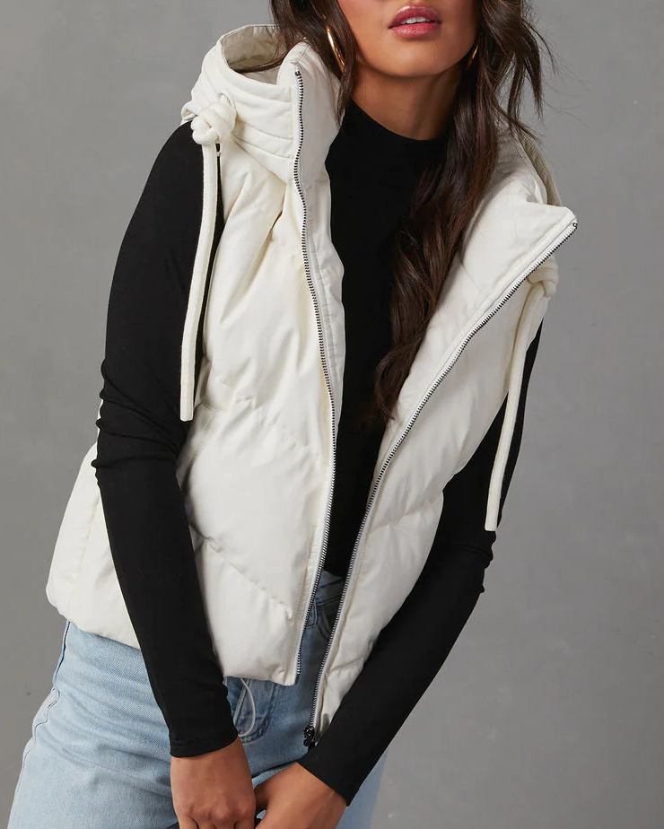 Hooded Puffer Double Slip Pocket Waistcoat