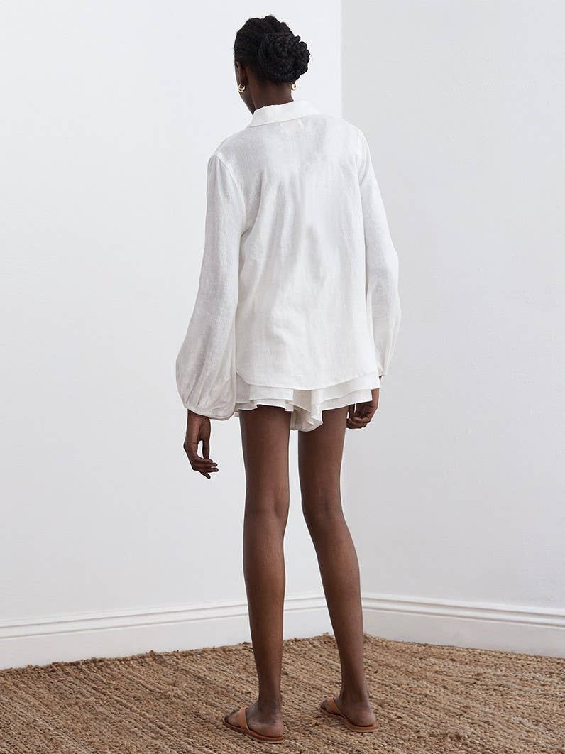 Effortless Charm Solid Puff Shorts
