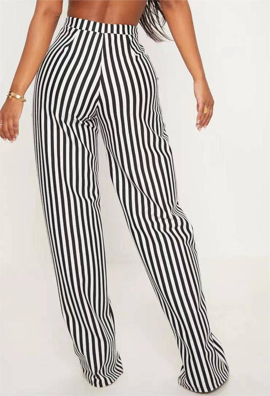 Stylish Stripe Print Pants