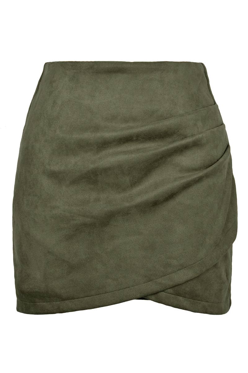 WOMEN HIGH WAIST WRAP MINI SKIRT