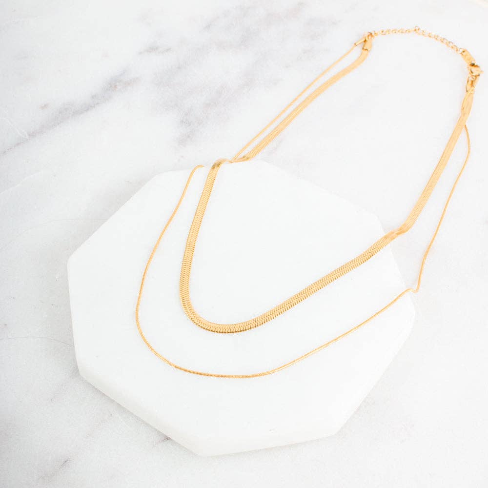 Brooke Layered Chain Necklace - WATERPROOF (PRE🤍ORDER)